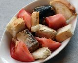 トマト、鯖缶、パンのサルサソースグラタン作り方2写真