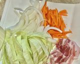 焼き肉のタレで焼きうどん作り方1写真