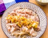 フライパン蒸し♫豚バラもやしの香味ダレ作り方4写真