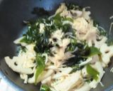 時短簡単☆蓮根とエノキとワカメの塩パスタ作り方8写真