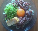 簡単♪冷やしすき焼き釜玉うどん(*^o^作り方6写真