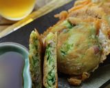 チーズ羽根つき♪ハム入り葱油餅作り方9写真