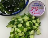 【簡単副菜】ツナわかめきゅうり作り方1写真