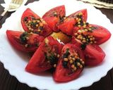 トマトにお茶漬けの素ポン酢がけ作り方1写真