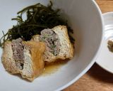栃尾揚げの肉詰めと切り昆布の含め煮作り方8写真