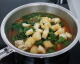 かぼちゃと小松菜のお味噌汁。作り方4写真