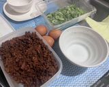 肉味噌入り玉子焼き作り方1写真