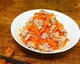 電子レンジで簡単★豚小間と人参の和え物作り方7写真