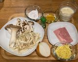 こめ油と米粉でダマ知らず。キノコグラタン作り方1写真