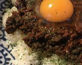 牛挽肉丼●あまからそぼろの玉子ごはん作り方2写真
