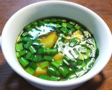 かぼちゃと生ニラのお味噌汁作り方4写真