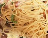 ほうれん草とベーコンの燻製チーズパスタ作り方5写真
