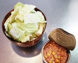 キャベツとツナコーン缶のかんたん味噌汁作り方1写真