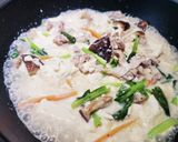 豚と小松菜の豆乳 酸辣湯風スープ作り方2写真