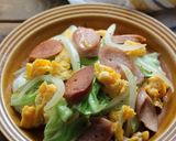魚肉ソーセージ、卵、キャベツの炒め物作り方7写真