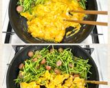 味付け２つ★豆苗とウインナーの中華卵炒め作り方6写真