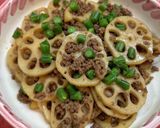 れんこんとひき肉の炒め煮♪作り方4写真