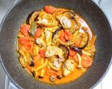 鶏もも肉と冷凍したトマトとナスのカレー作り方6写真