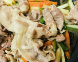 豚薄切肉の青椒肉絲風オイスターソース炒め作り方3写真