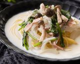 95℃ ほうれん草としめじ スープパスタ作り方36写真