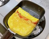 キムチとチーズを巻いてくるくる卵焼き作り方4写真