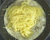 濃厚♪牛肉ときのこのクリームパスタ作り方7写真