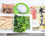 サラダチキンとニラの超お手軽な焼きうどん作り方1写真