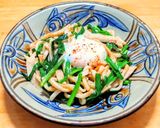 サラダチキンとニラの超お手軽な焼きうどん作り方8写真