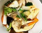 肉無根菜たっぷり梅トマト味温野菜サラダ作り方17写真