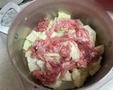ほったらかし！豚こまとキャベツ白だし蒸し作り方2写真