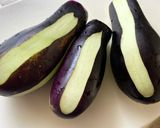 茄子と白ネギの味噌マヨ炒め作り方1写真