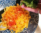 大葉でもイイ！トマトフィットチーネパスタ作り方4写真