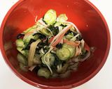 きゅうりとわかめとカニカマの酢の物作り方4写真