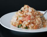 パックご飯で。鮭明太炒飯作り方4写真
