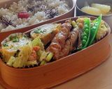 旨！こめ油の卵焼き★お弁当★ヘルシーニラ作り方3写真