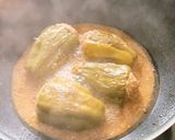 ごま味噌だれで煮込んだピーマンの肉詰め作り方10写真