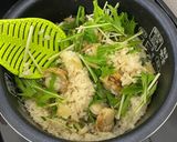 【さかなの日】ホタテと水菜の炊き込みご飯作り方5写真