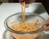 ニンニクとごま油風味の韓国風明太子パスタ作り方3写真