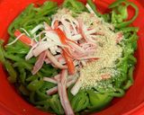 レンジで簡単　カニカマピーマン作り方3写真