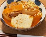 豆腐と豚バラのピリ辛サリ麺鍋作り方7写真