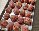 ＊豚こま団子のうま煮＊作り方1写真