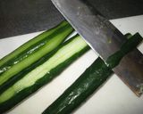 長男に贈る☆豚肉の塩ダレ炒めinきゅうり作り方1写真