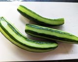皮が固めの成熟きゅうりのポリポリ梅漬物作り方1写真