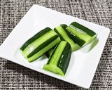 皮が固めの成熟きゅうりのポリポリ梅漬物作り方6写真