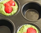 卵不使用!ふわふわ♡いちごの抹茶マフィン作り方8写真