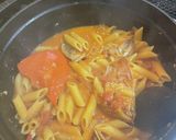 ワタリガニのトマトクリームパスタ作り方4写真