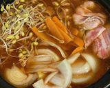 豆腐と豚バラのピリ辛サリ麺鍋作り方4写真