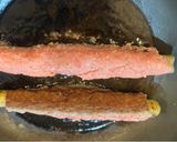 ゴボウのひき肉包み焼き、焼そばソースを使って作り方5写真