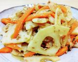 唐辛子味噌でレンコンにんじん炒め。作り方8写真