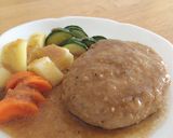 黒豚ハンバーグ〜温野菜添え〜作り方4写真